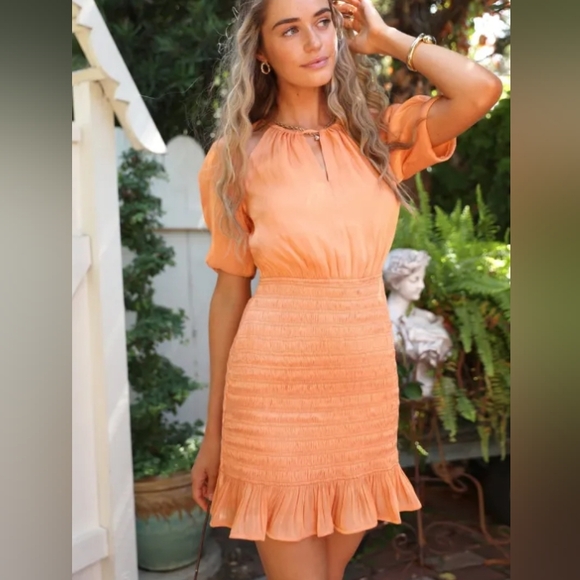Adelyn Rae Short-Sleeve Cut-Out Smock Dress - Picture 1 of 11